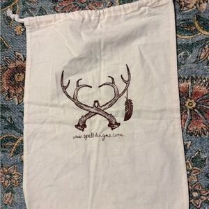 Antler Print Drawstring Bag